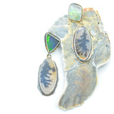 Opal & Dendritic Agate Earrings
